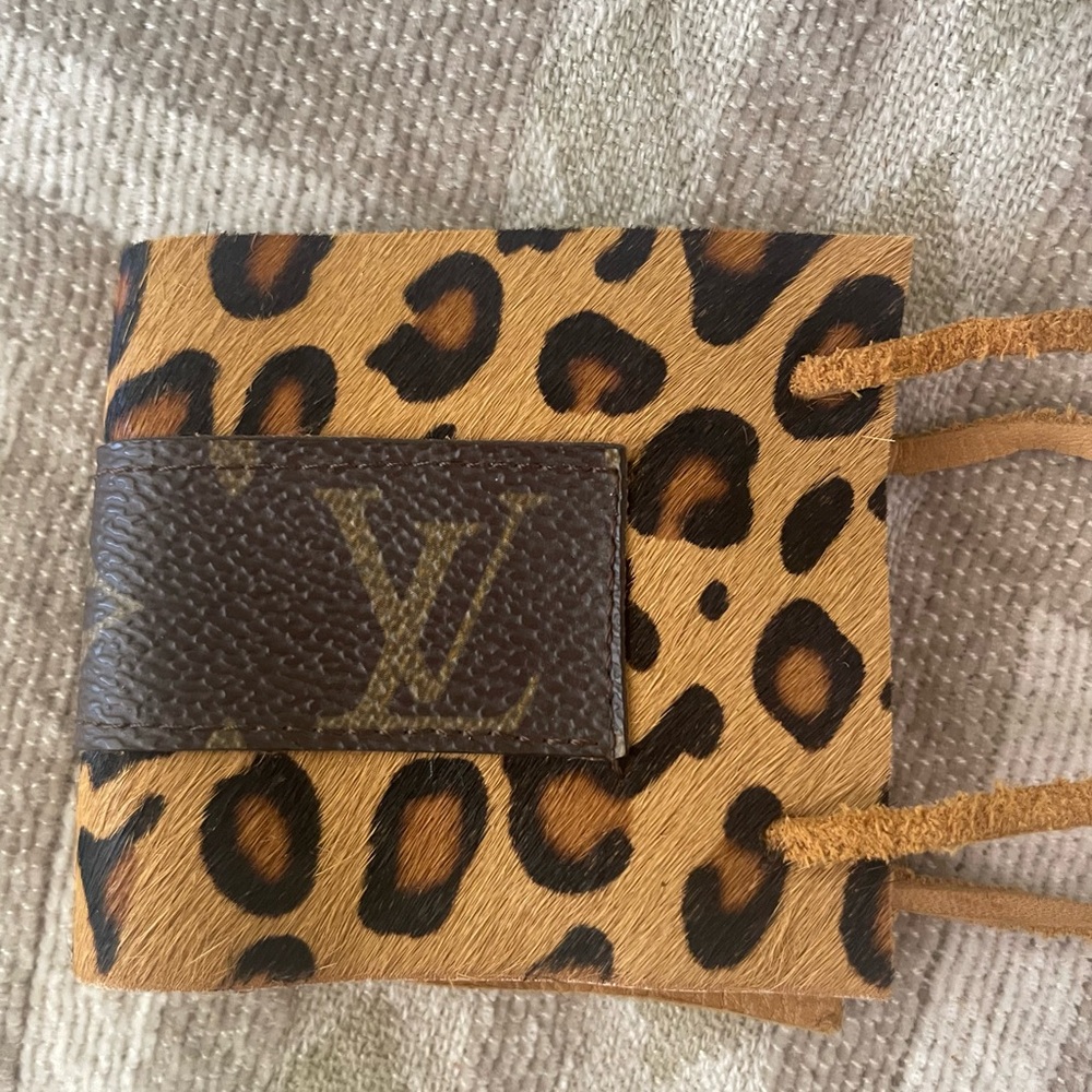 Cow Hide Cheetah Print Leather Authentic Louis Vuitton Adjustable Cuff Bracelet